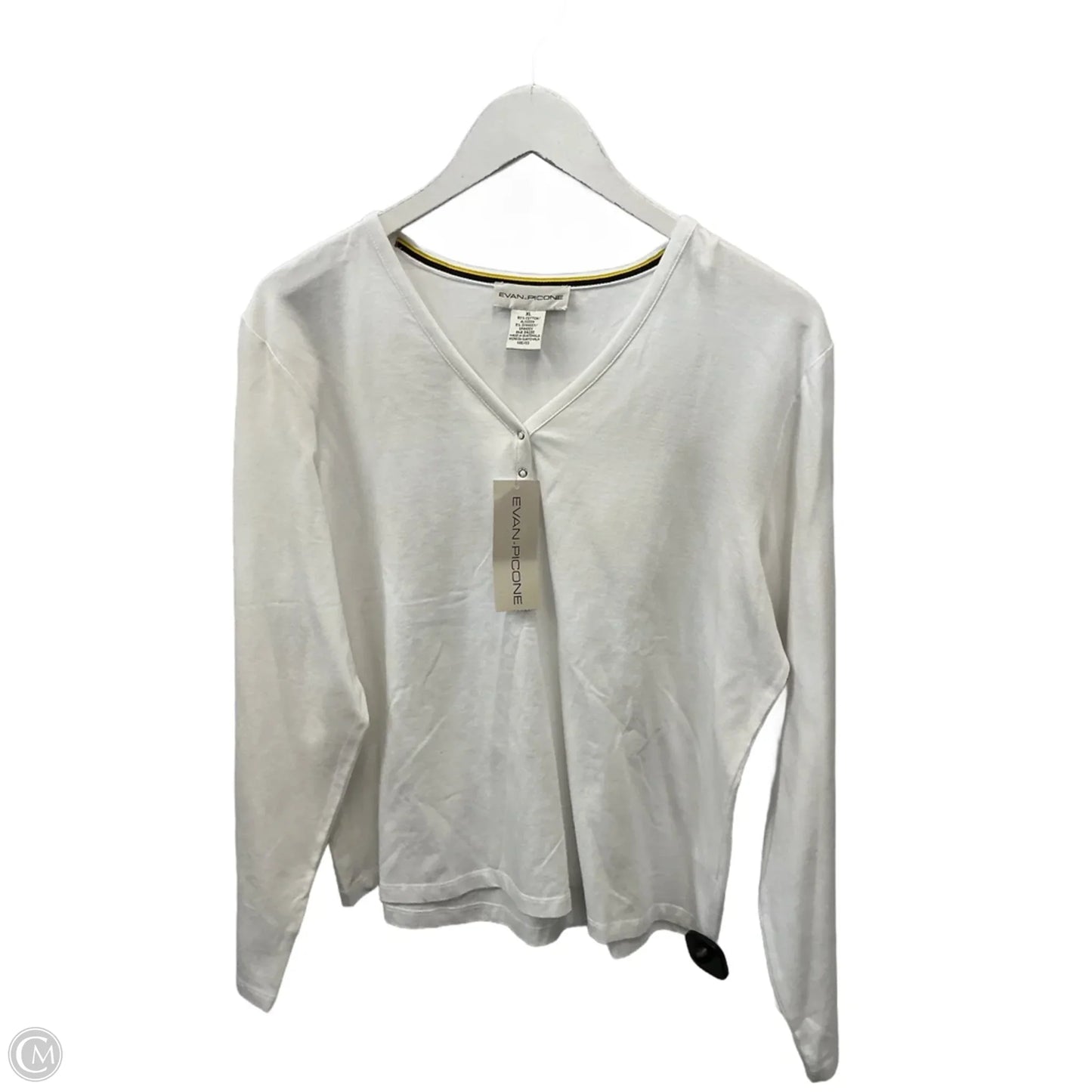 Top Long Sleeve By Evan-picone In White, Size: Xl