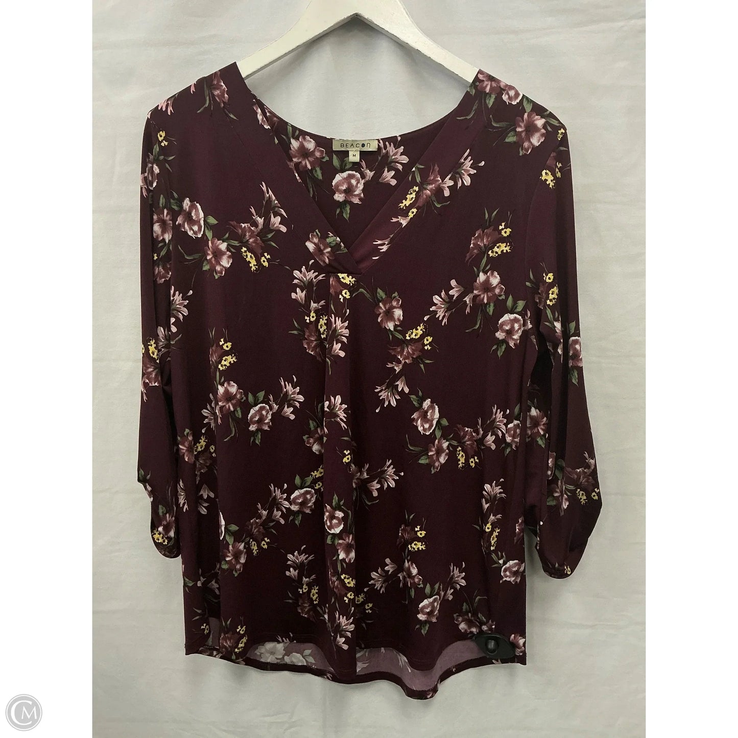 Top Long Sleeve By Clothes Mentor In Maroon, Size: M