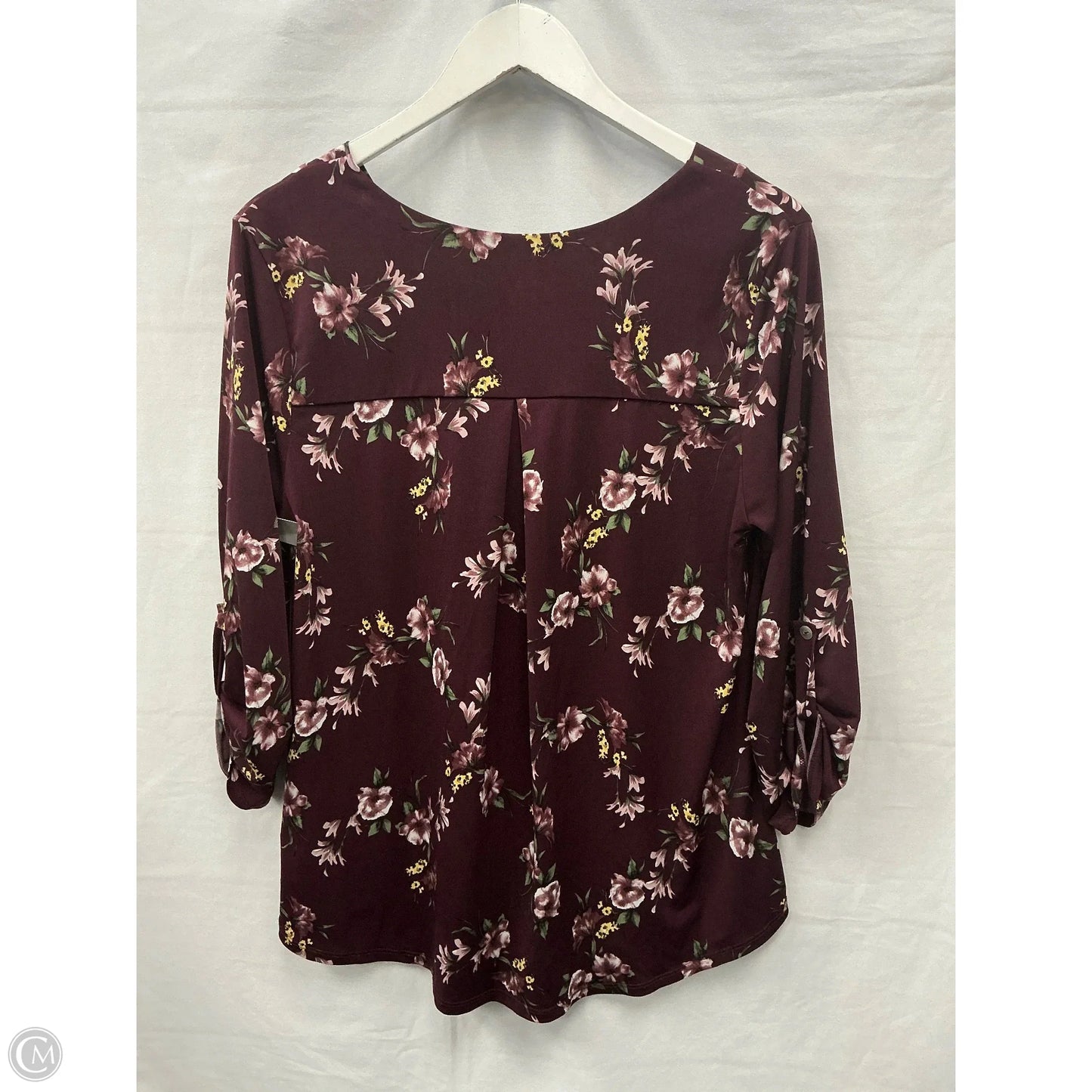 Top Long Sleeve By Clothes Mentor In Maroon, Size: M