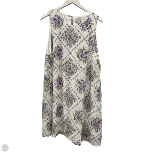 Dress Casual Midi By Andree By Unit In Purple & White, Size: 2x
