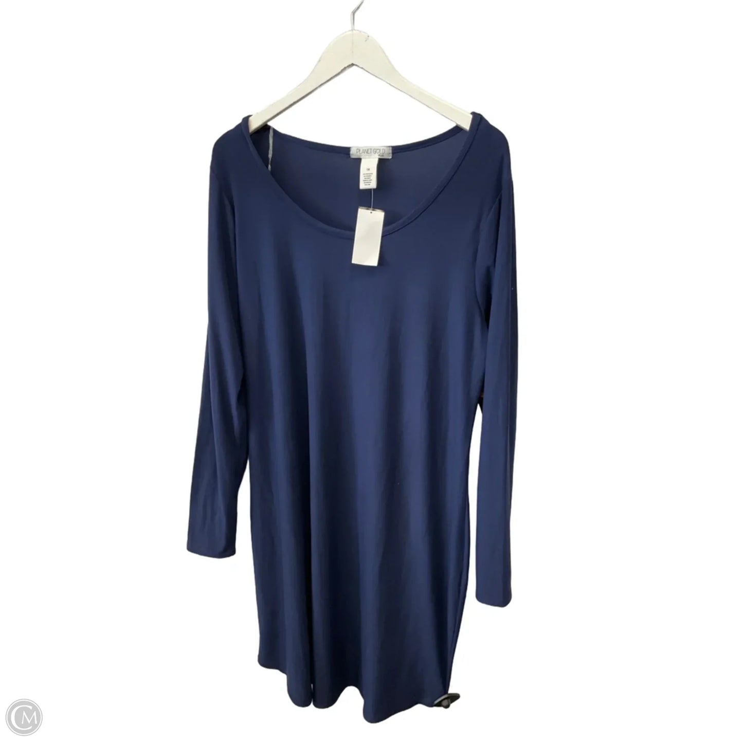 Dress Casual Midi By Planet Gold In Navy, Size: 1x