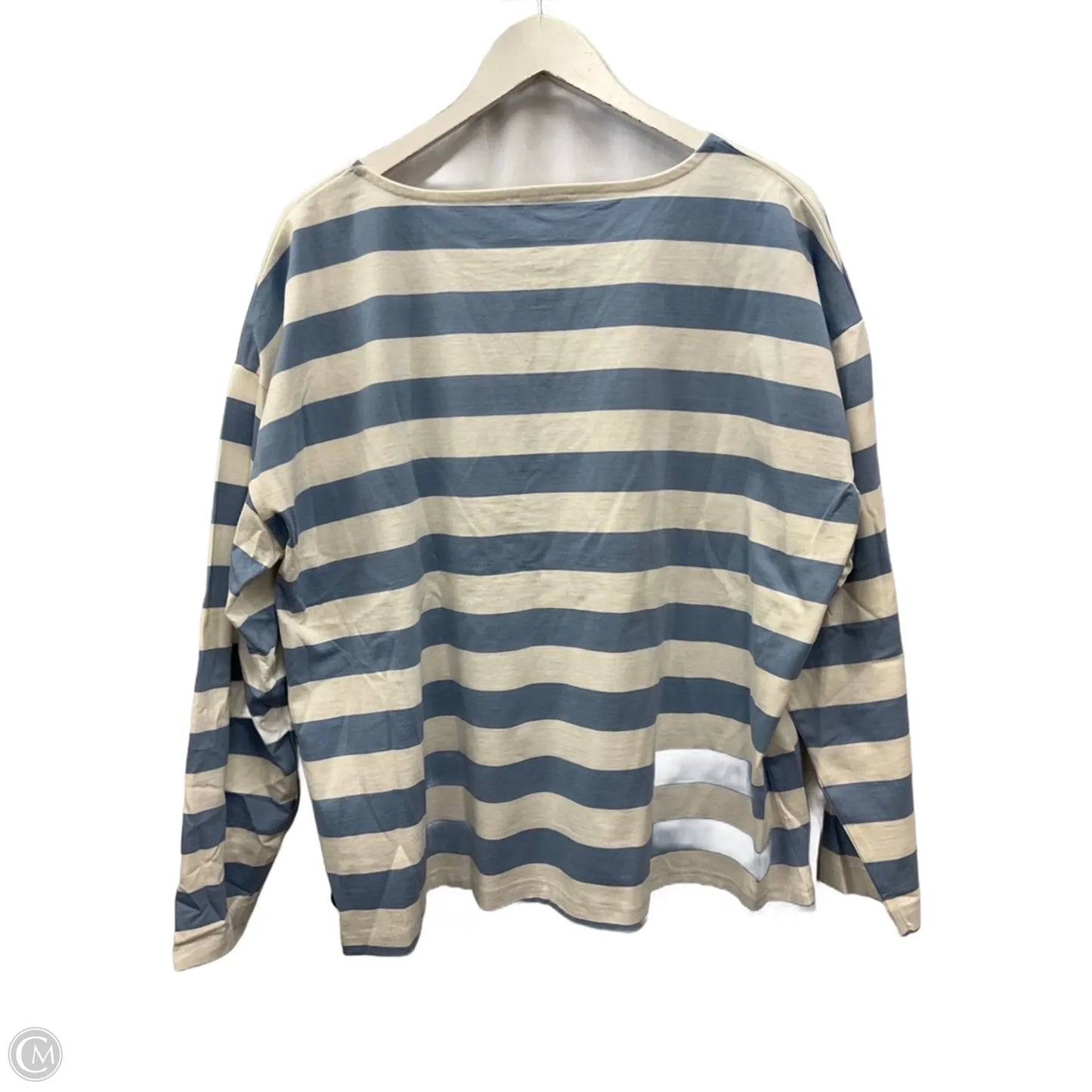 Top Long Sleeve By Maurices In Blue & White, Size: Xxl