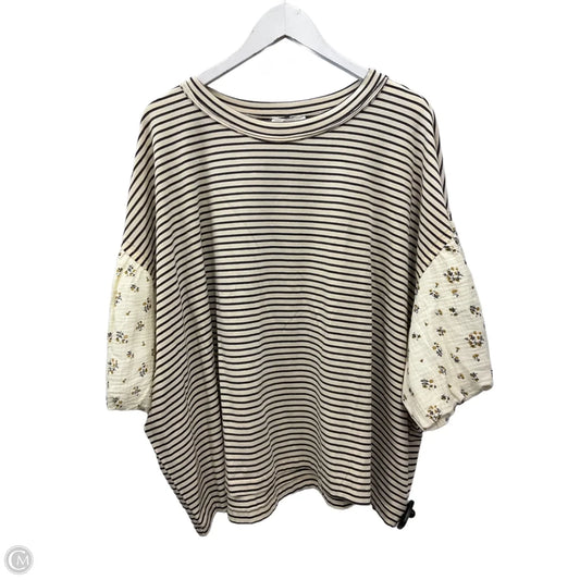 Top Short Sleeve By Oddi In Cream, Size: 1x