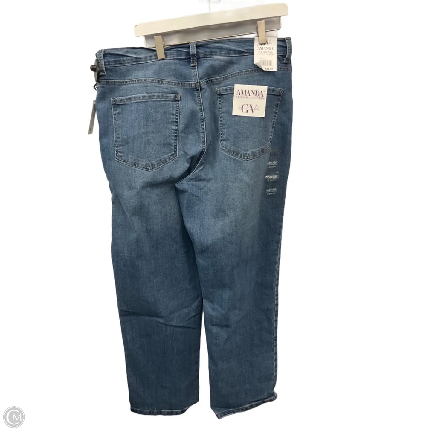 Jeans Straight By Gloria Vanderbilt In Blue Denim, Size: 18