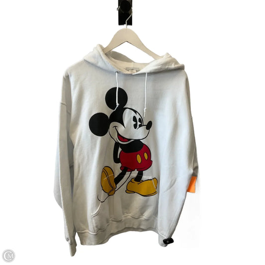 Sweatshirt Hoodie By Disney In White, Size: Xl