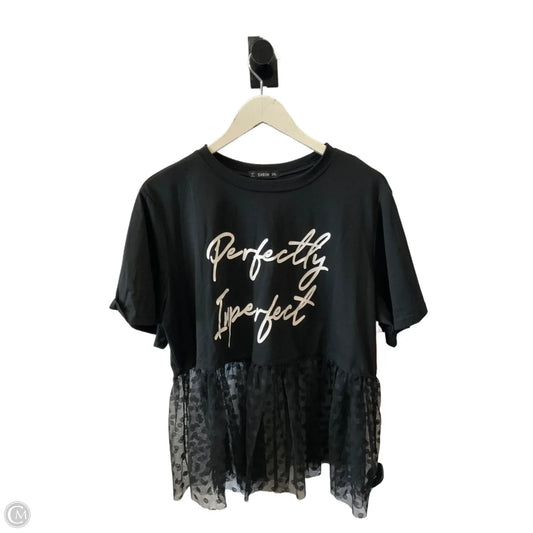 Top Short Sleeve By Shein In Black, Size: 2x