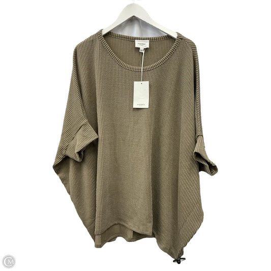 Top Short Sleeve By Andree By Unit In Brown, Size: 1x
