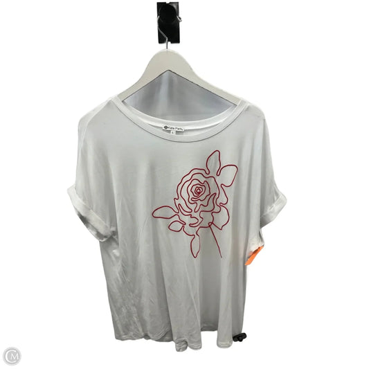 Top Short Sleeve By Clothes Mentor In White, Size: L