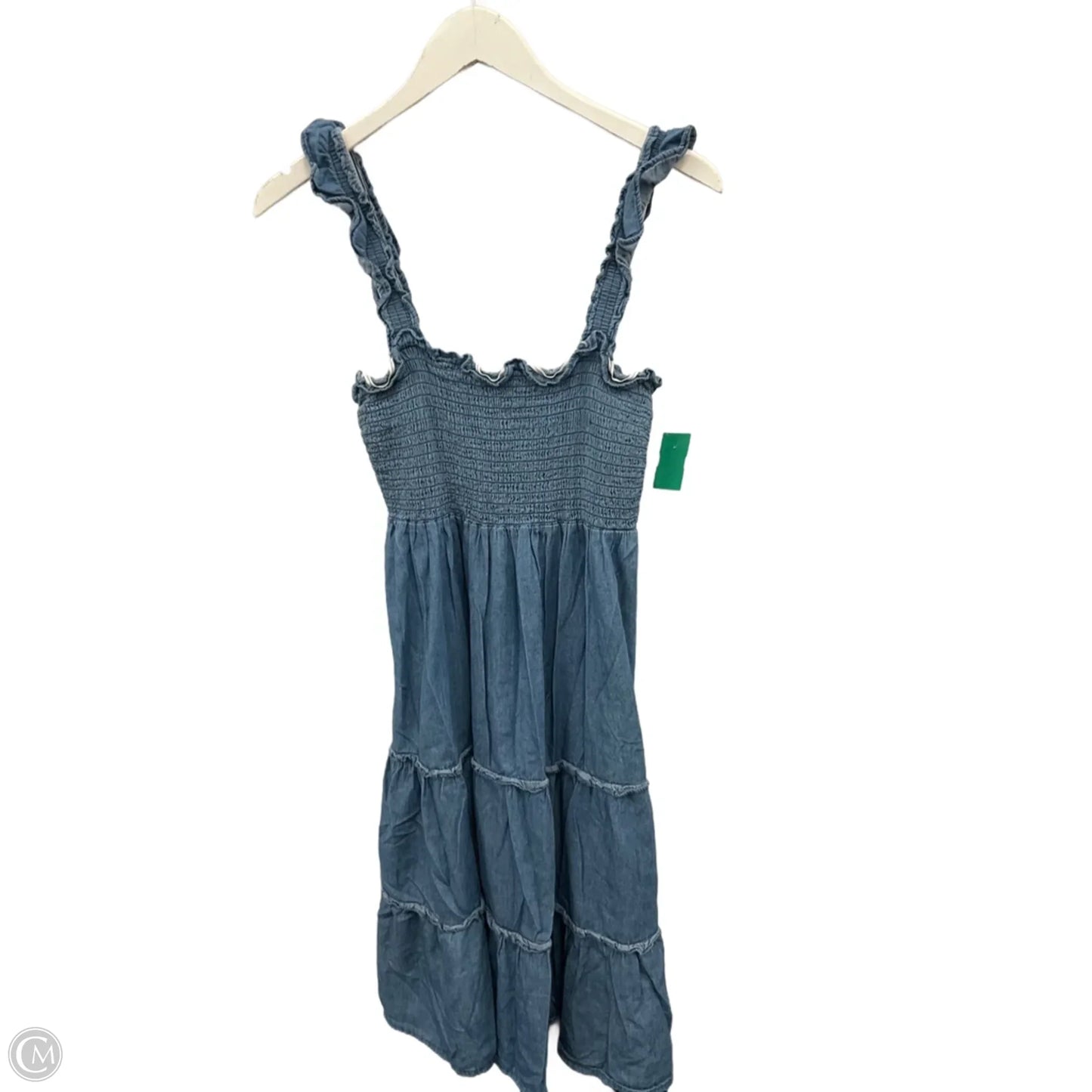 Dress Casual Midi By Lily Rose In Blue Denim, Size: L