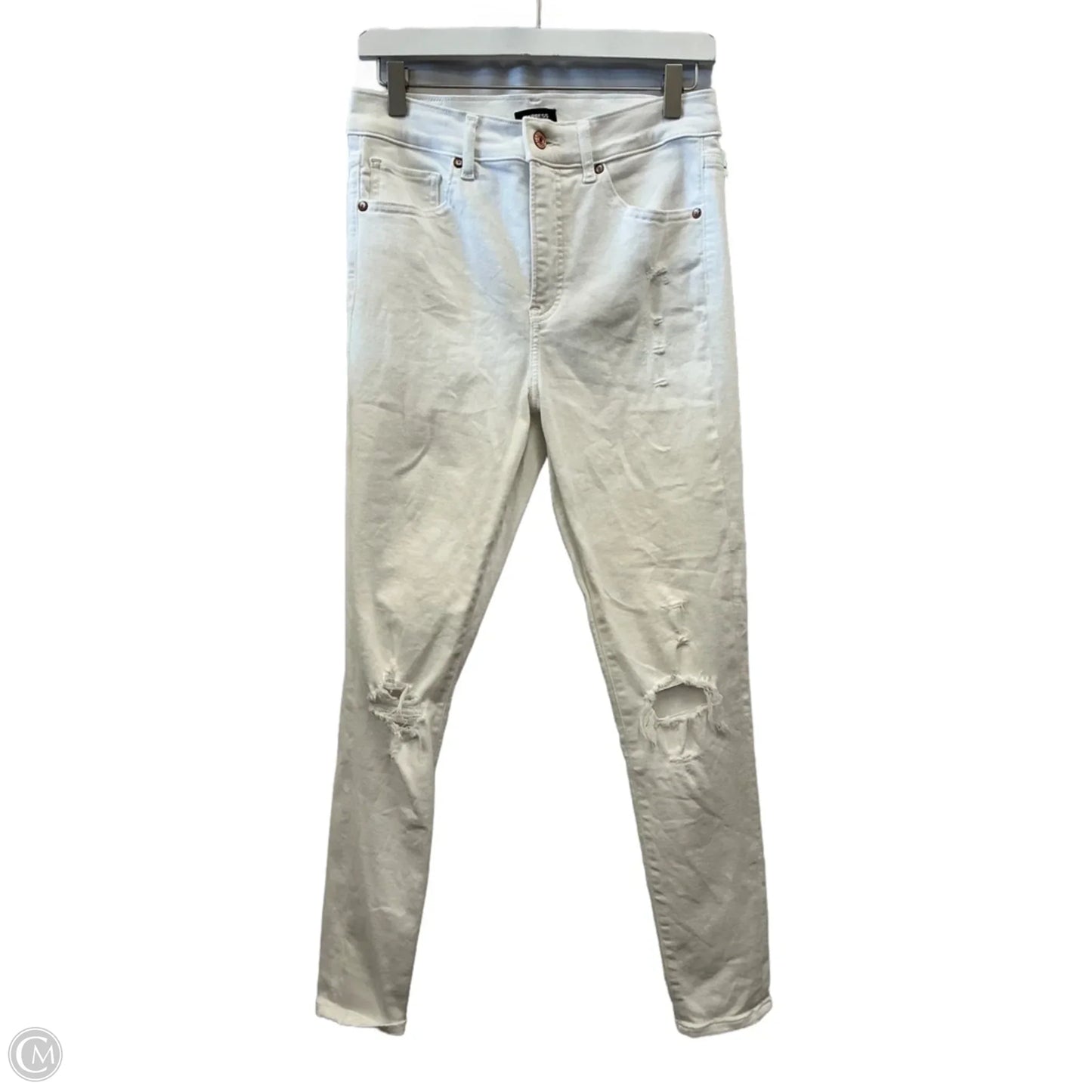 Jeans Skinny By Express In White, Size: 8