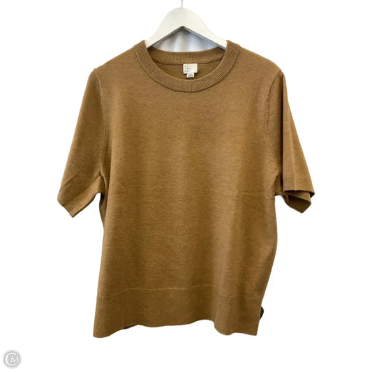 Sweater Short Sleeve By A New Day In Brown, Size: Xxl