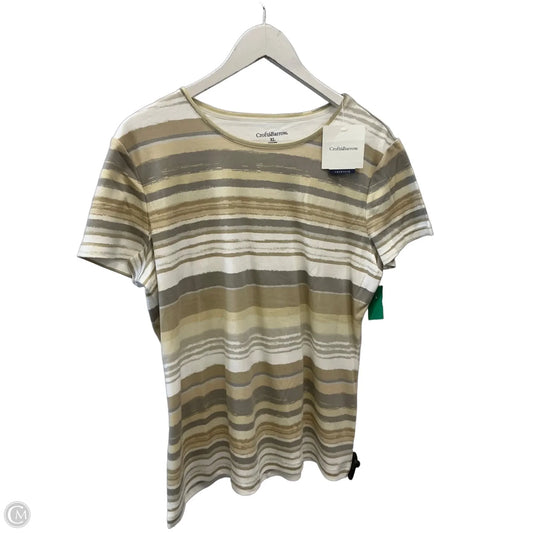 Top Short Sleeve By Croft And Barrow In Beige, Size: Xl