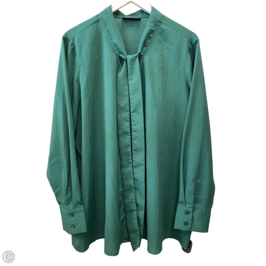 Top Long Sleeve By Lane Bryant In Green, Size: 3x