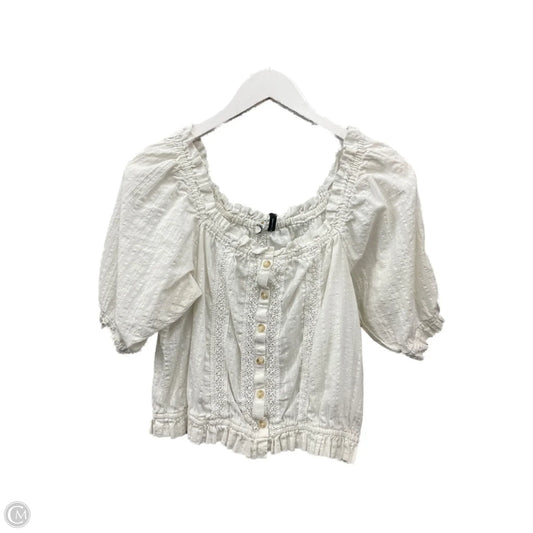 Top Short Sleeve By Anthropologie In White, Size: M