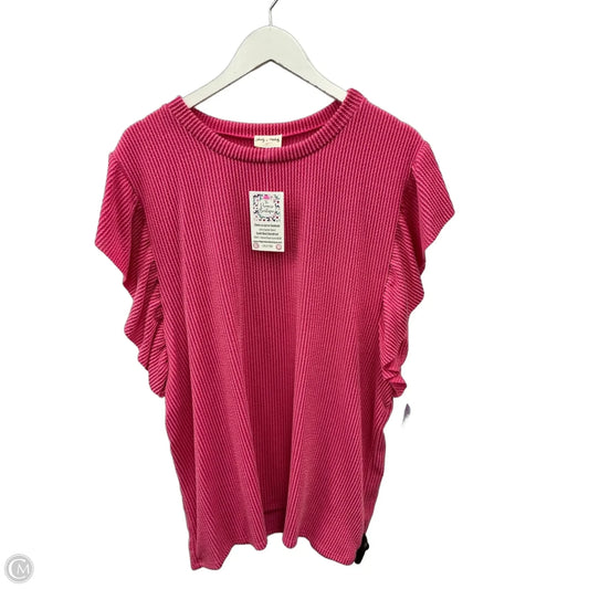 Top Short Sleeve By Lovely Melody In Pink, Size: 3x