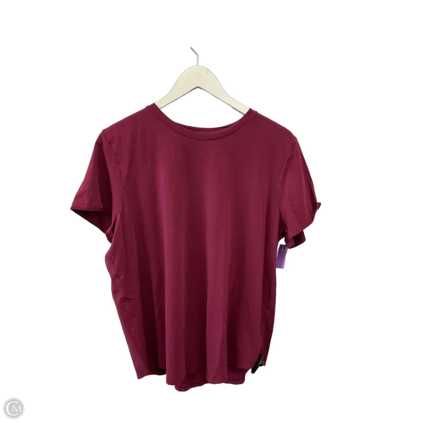 Athletic Top Short Sleeve By Lululemon In Maroon, Size: L