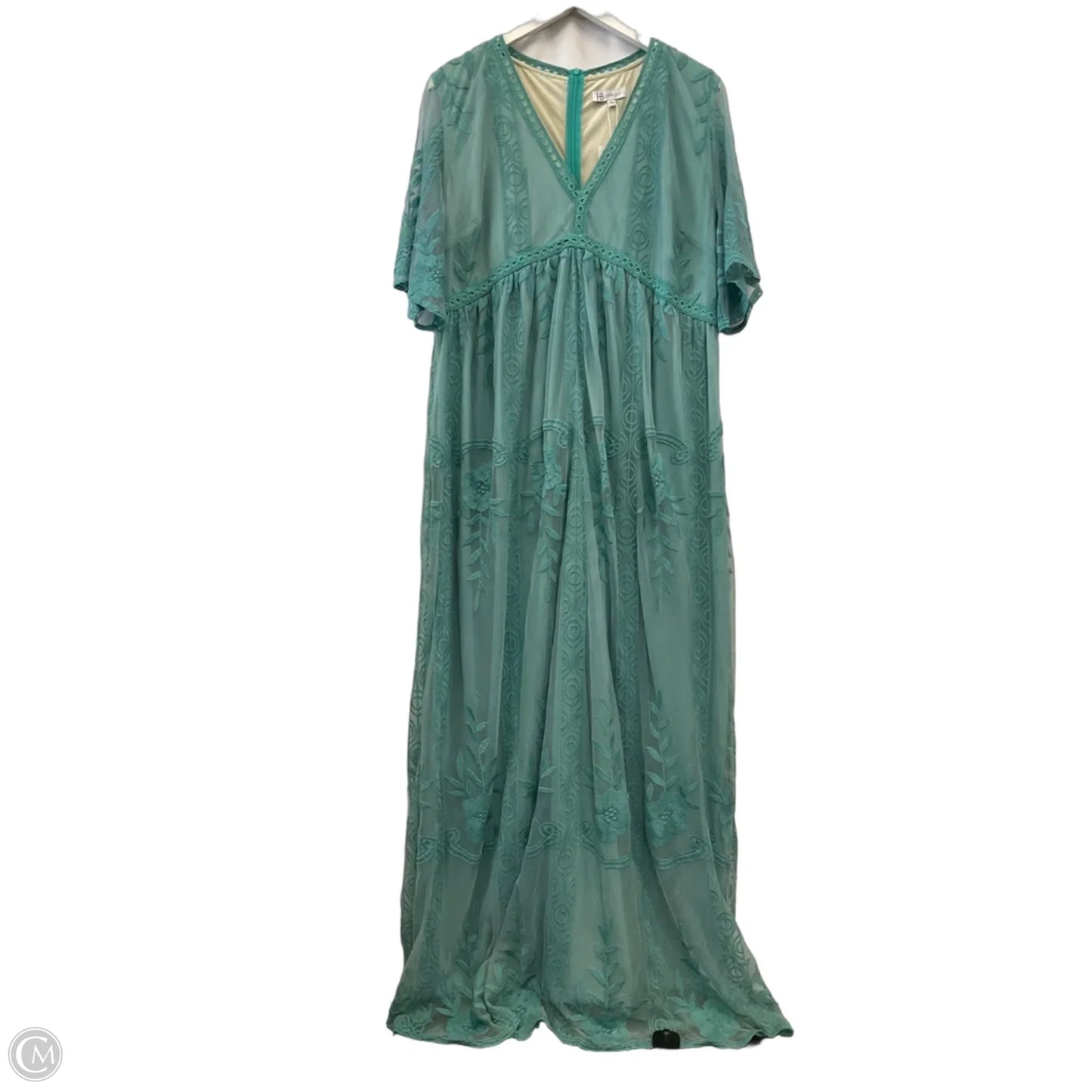 Dress Party Long By Clothes Mentor In Green, Size: 2x
