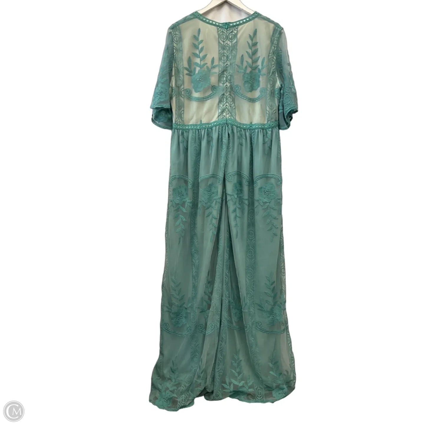 Dress Party Long By Clothes Mentor In Green, Size: 2x