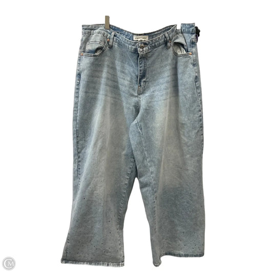 Jeans Wide Leg By Almost Famous In Blue Denim, Size: 20