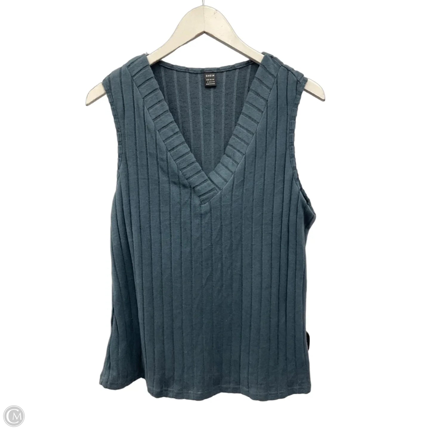 Top Sleeveless By Shein In Blue, Size: L