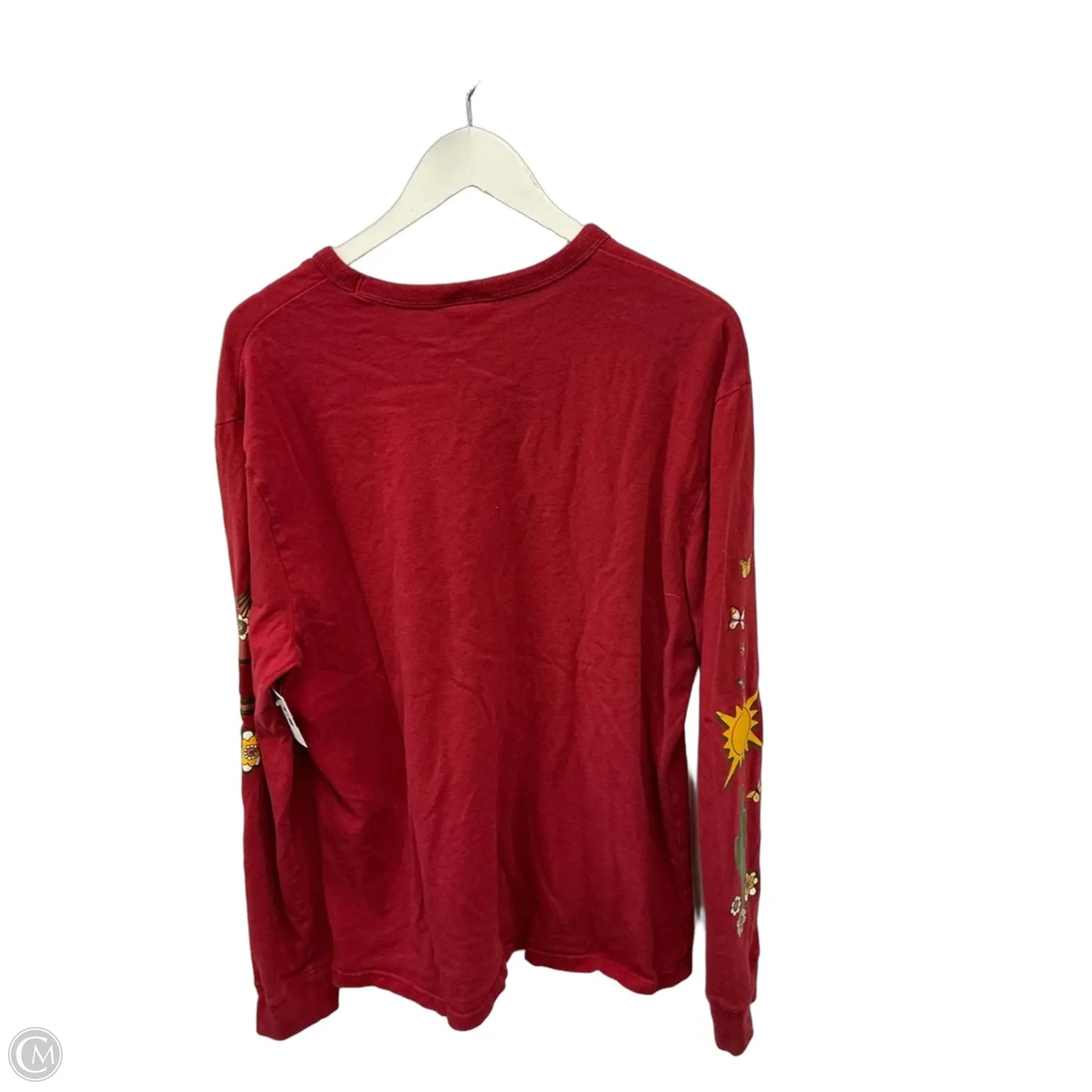 Athletic Top Long Sleeve Collar By Champion In Red, Size: L