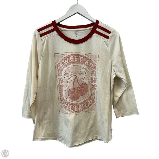 Top Long Sleeve By Cato In Cream, Size: M