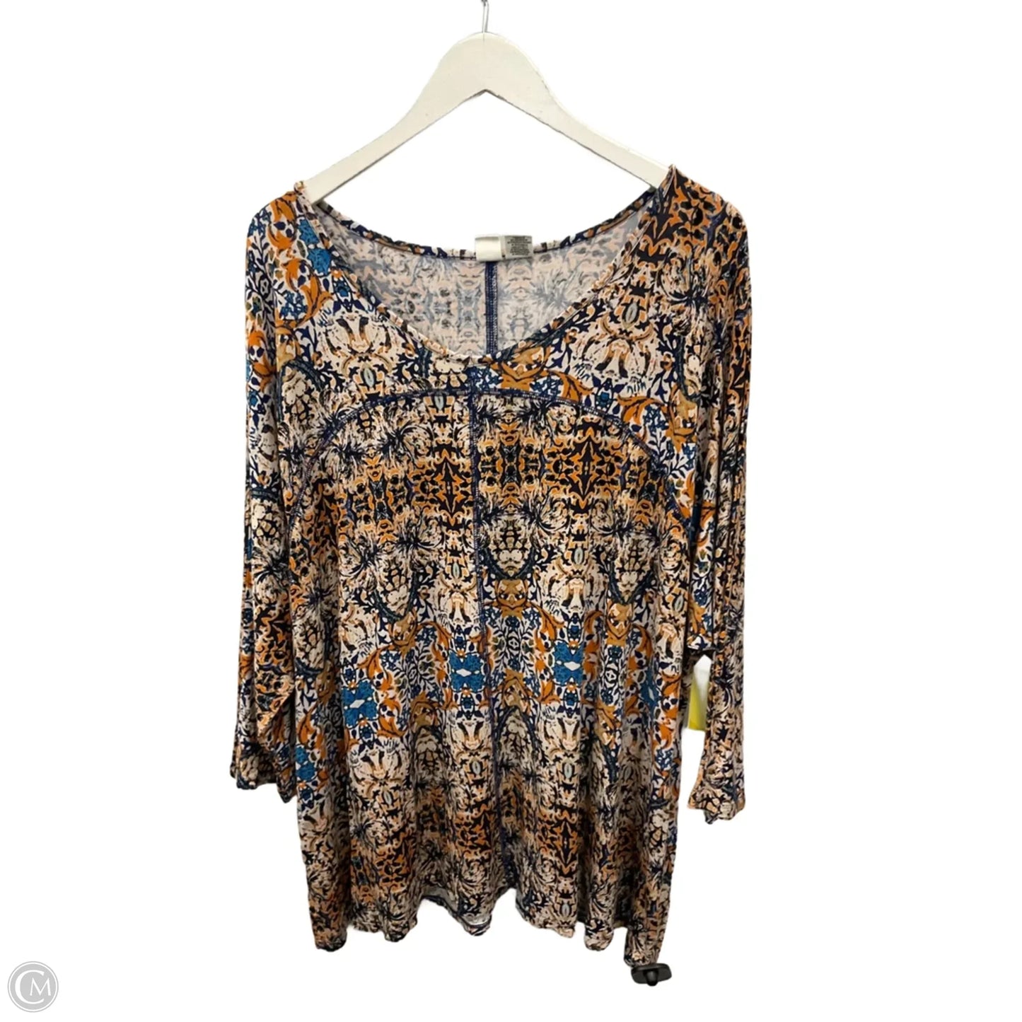 Top 3/4 Sleeve By Artisan Ny In Blue, Size: 3x