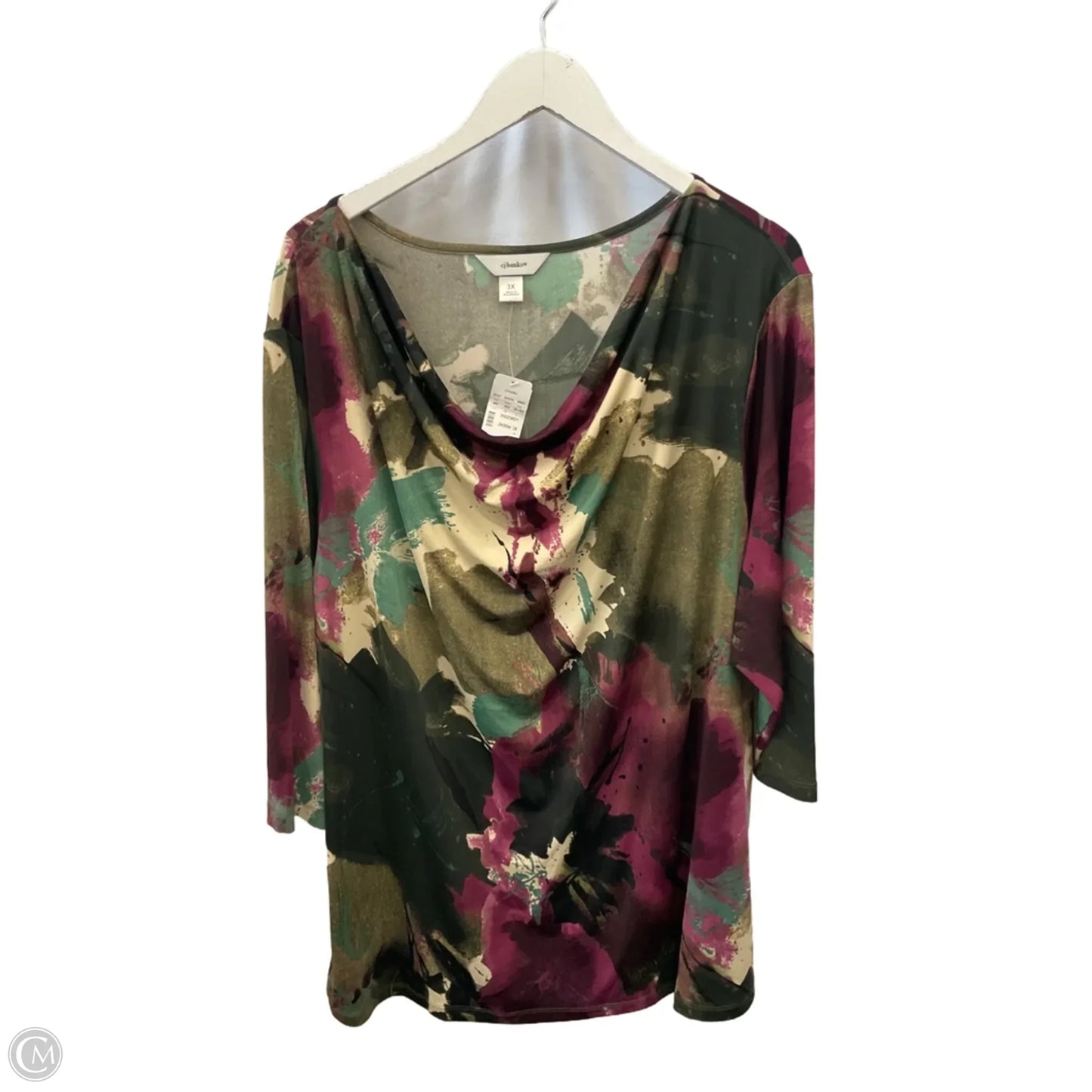 Top 3/4 Sleeve By Cj Banks In Green, Size: 3x