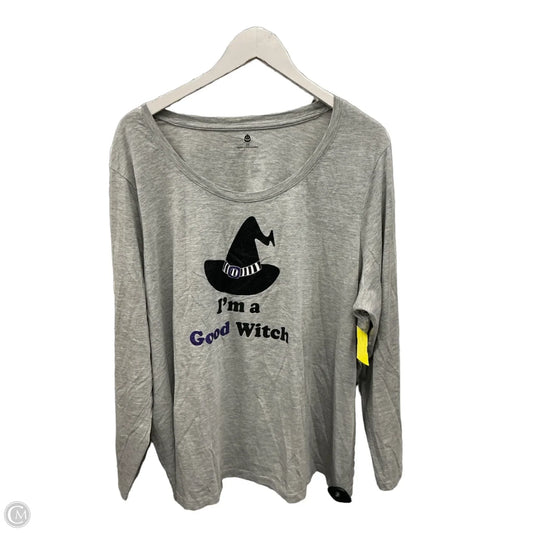 Top Long Sleeve By Clothes Mentor In Grey, Size: 3x