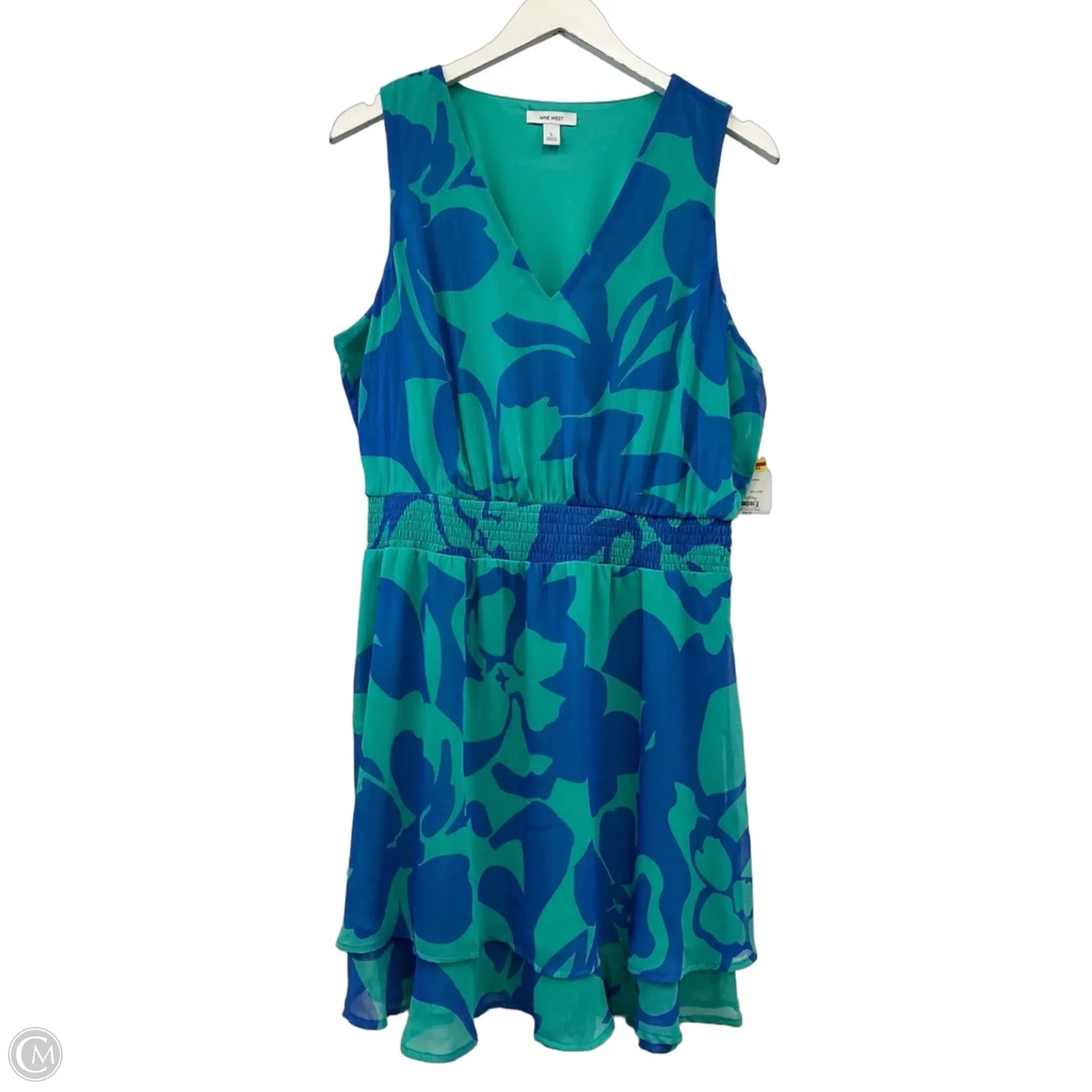 Dress Casual Midi By Nine West Apparel In Blue, Size: L