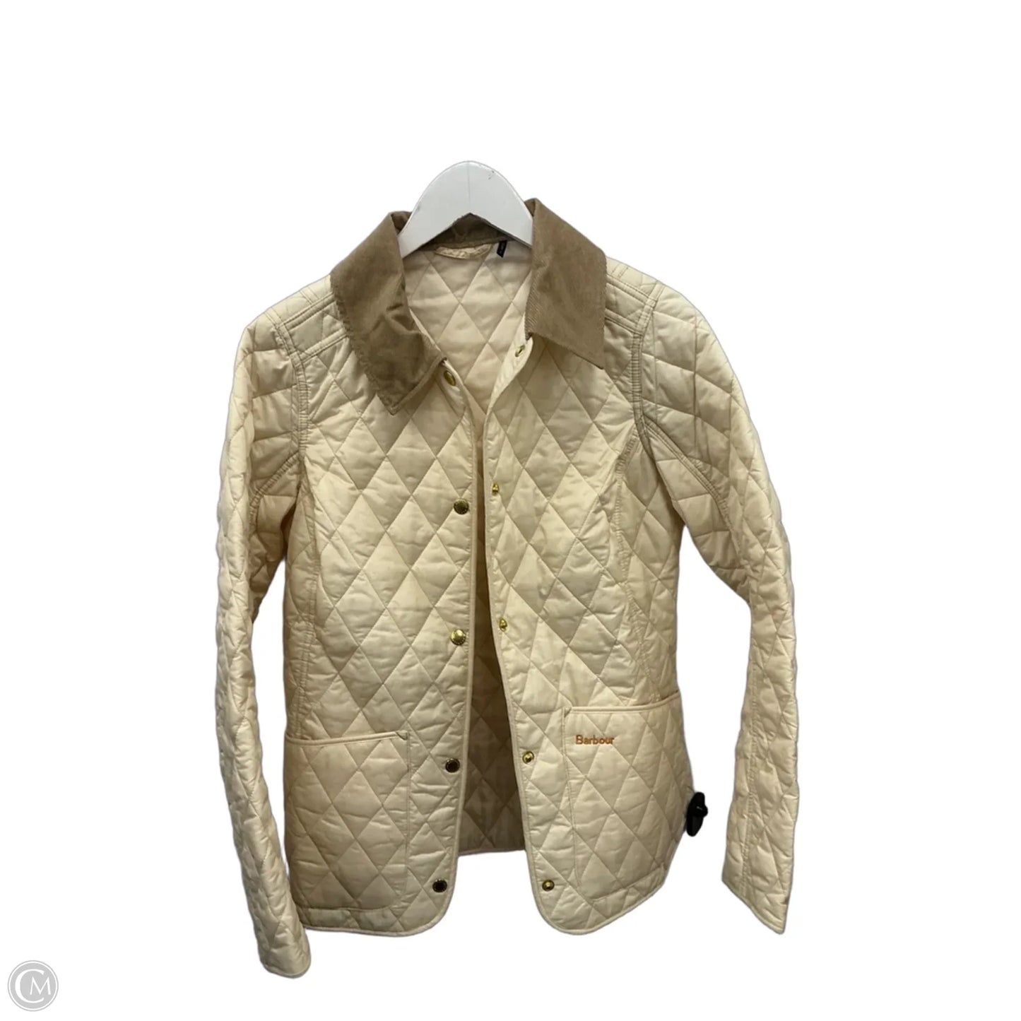 Jacket Puffer & Quilted By Barbour In Cream, Size: S