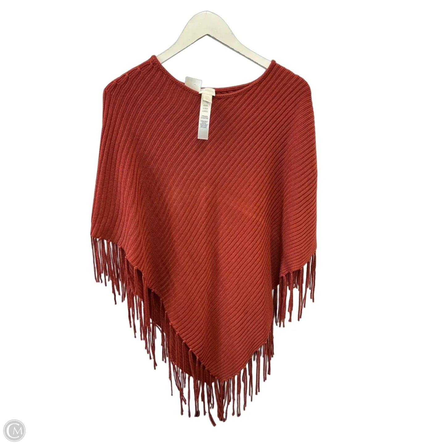 Poncho By Chicos In Orange, Size: Osfm