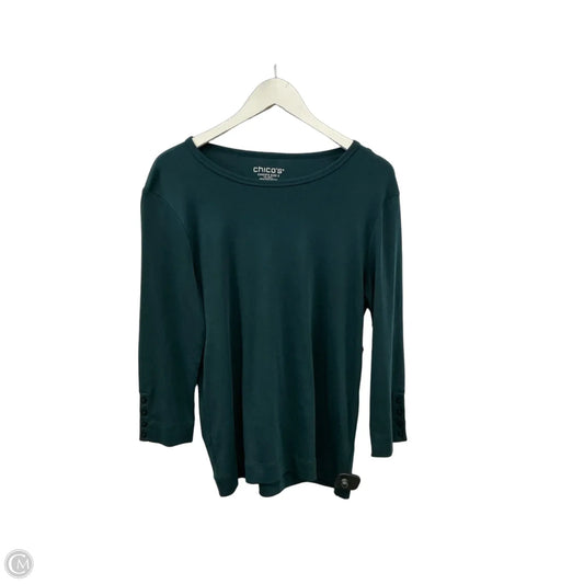 Top Long Sleeve By Chicos In Teal, Size: L