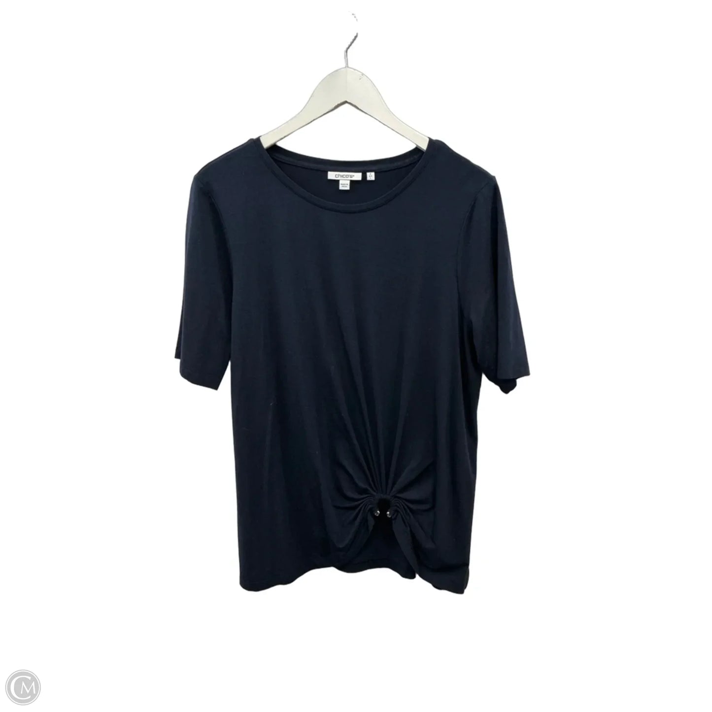 Top Short Sleeve By Chicos In Navy, Size: L