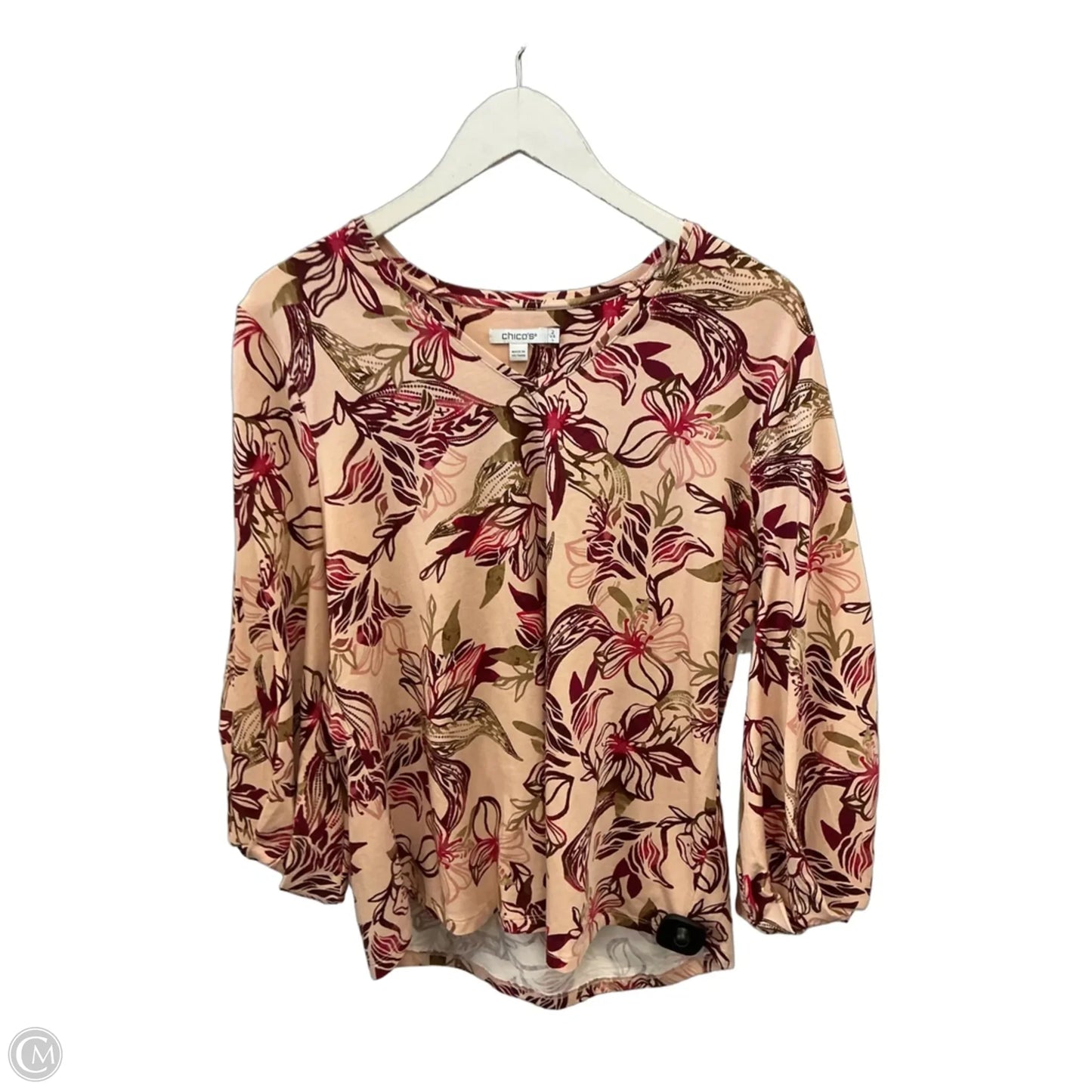 Top Long Sleeve By Chicos In Pink, Size: L