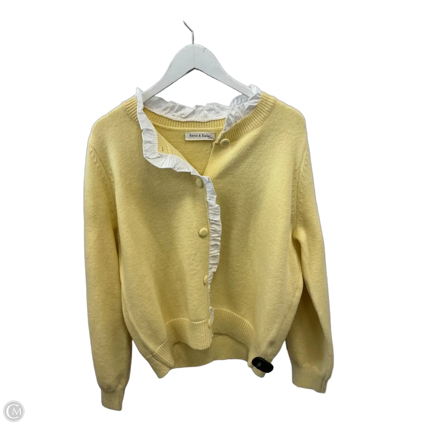 Sweater Cardigan By Clothes Mentor In Yellow, Size: L