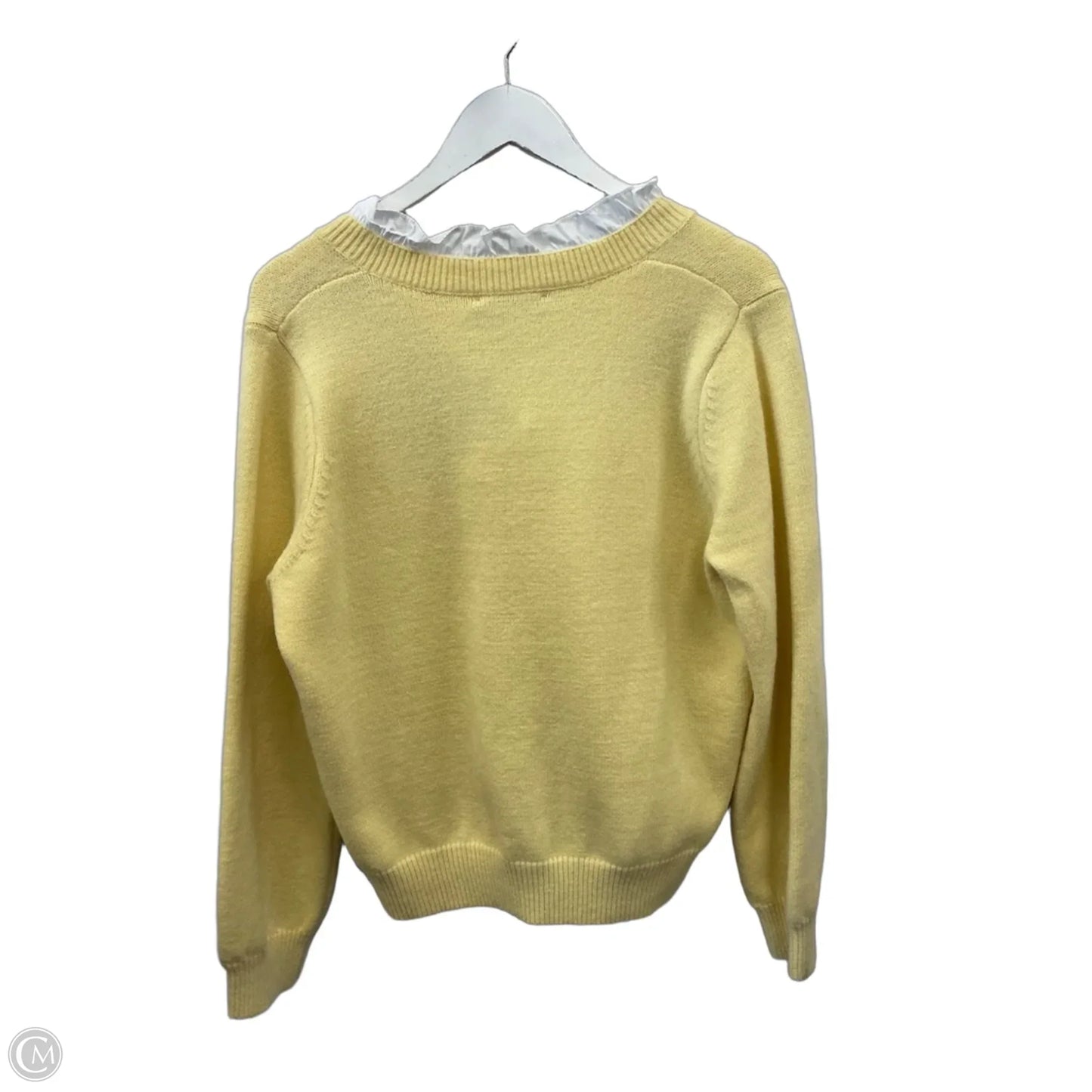 Sweater Cardigan By Clothes Mentor In Yellow, Size: L