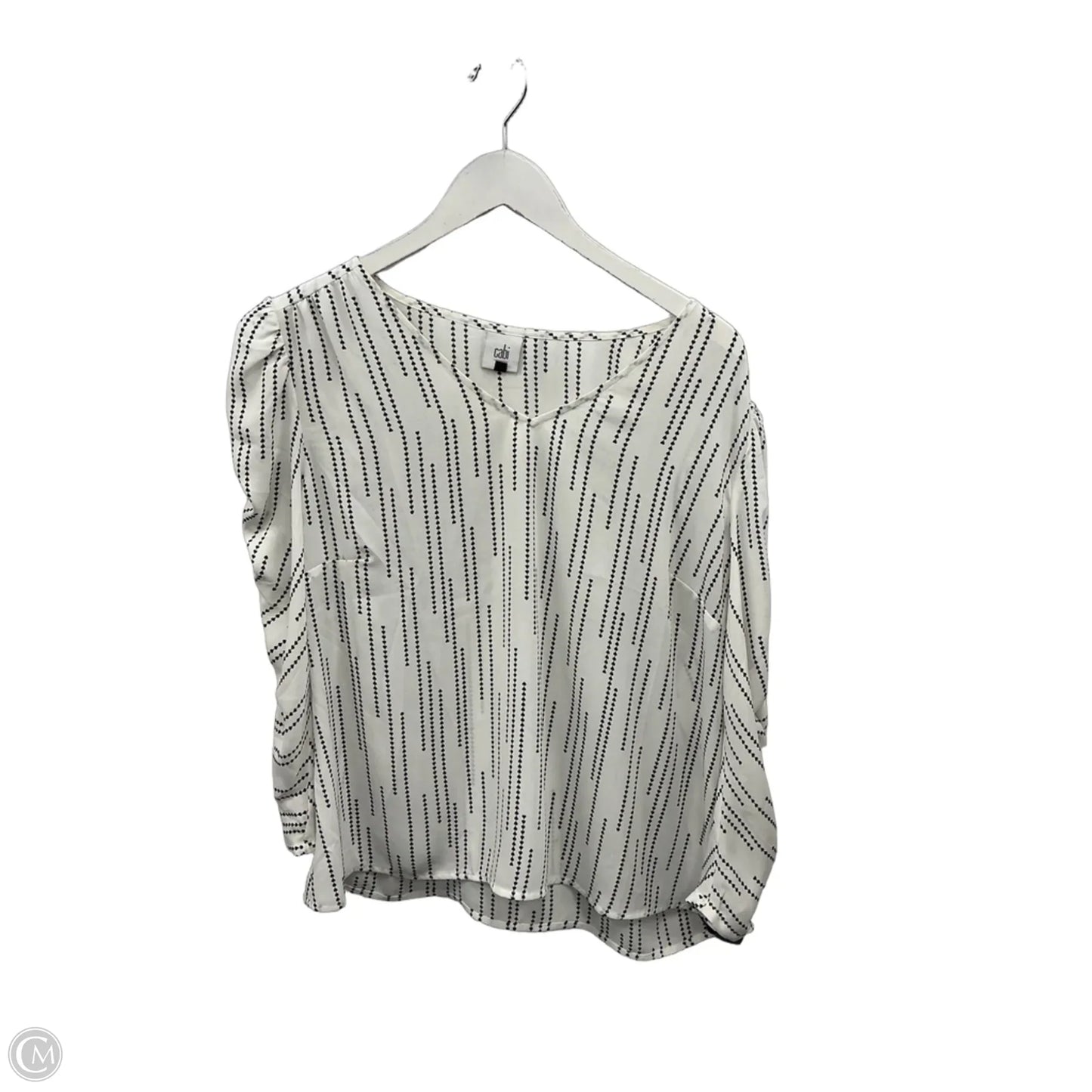 Top Long Sleeve By Cabi In White, Size: L