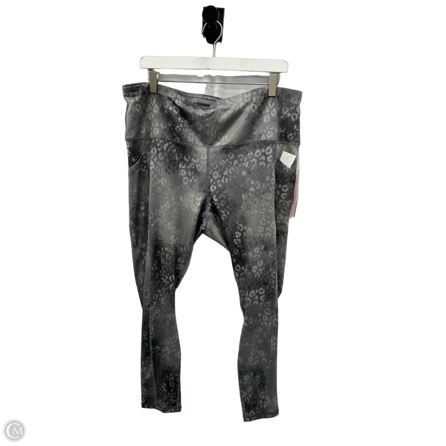 Athletic Leggings By Adrienne Vittadini In Grey, Size: 2x