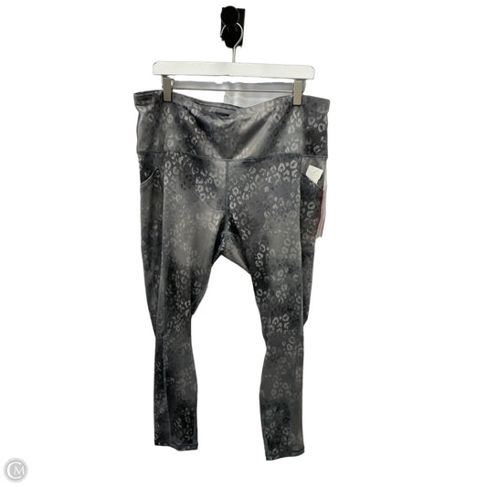 Athletic Leggings By Adrienne Vittadini In Grey, Size: 2x