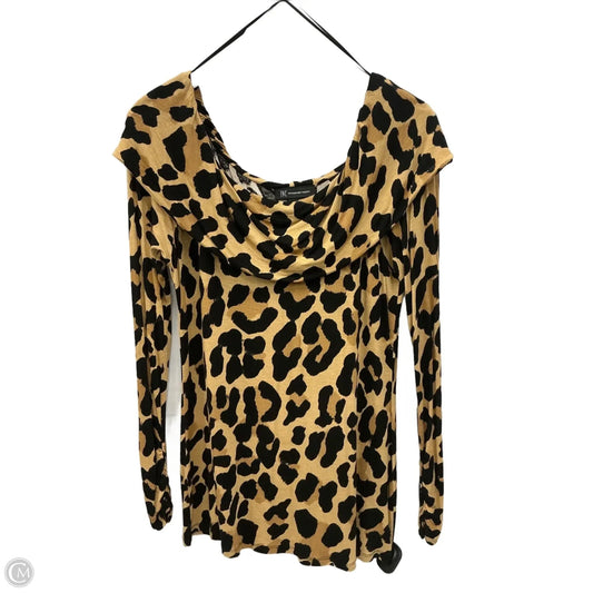 Top Long Sleeve By Inc In Animal Print, Size: L