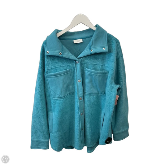 Jacket Shirt By Oddi In Teal, Size: 1x