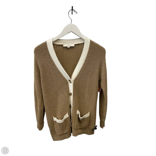 Sweater Cardigan By Loft In Tan, Size: M