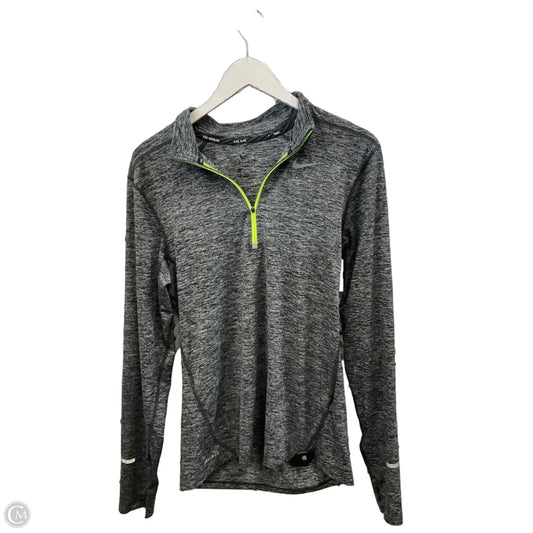 Athletic Top Long Sleeve Collar By Nike In Grey, Size: S