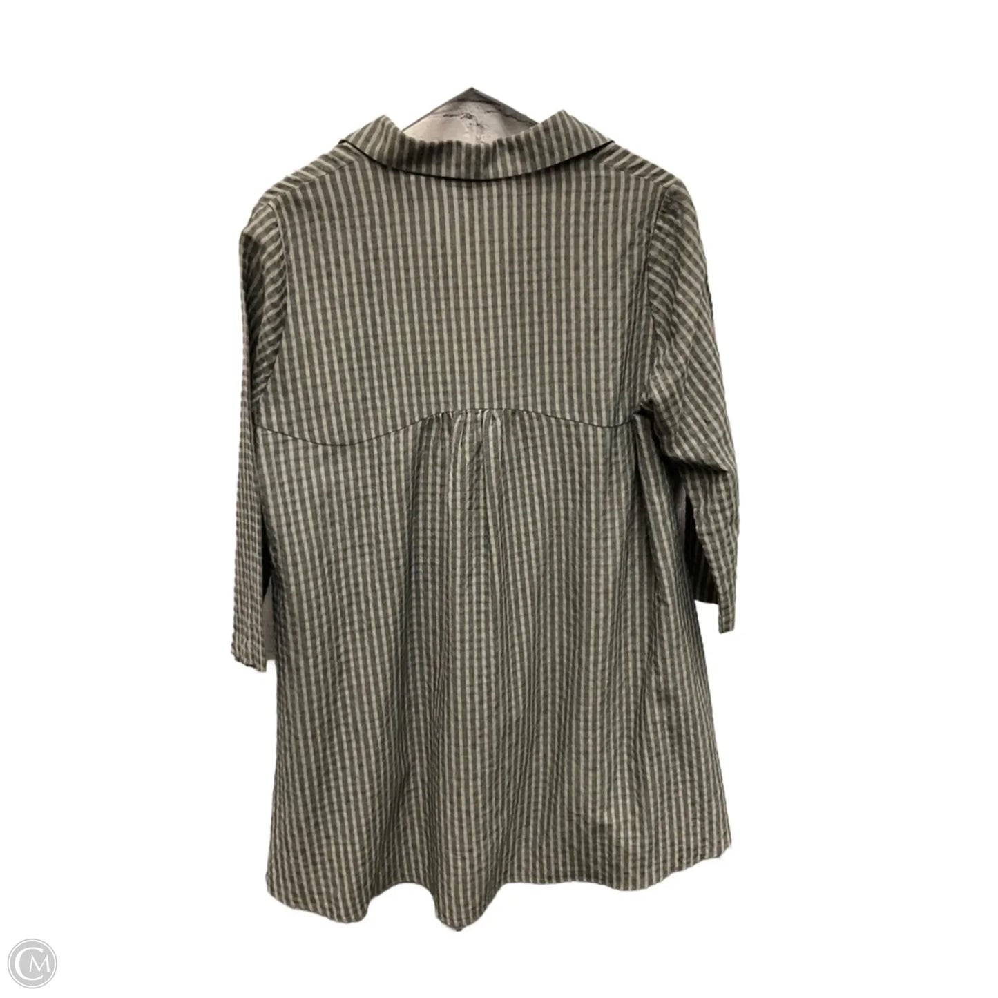 Tunic 3/4 Sleeve By Clothes Mentor In Grey, Size: M