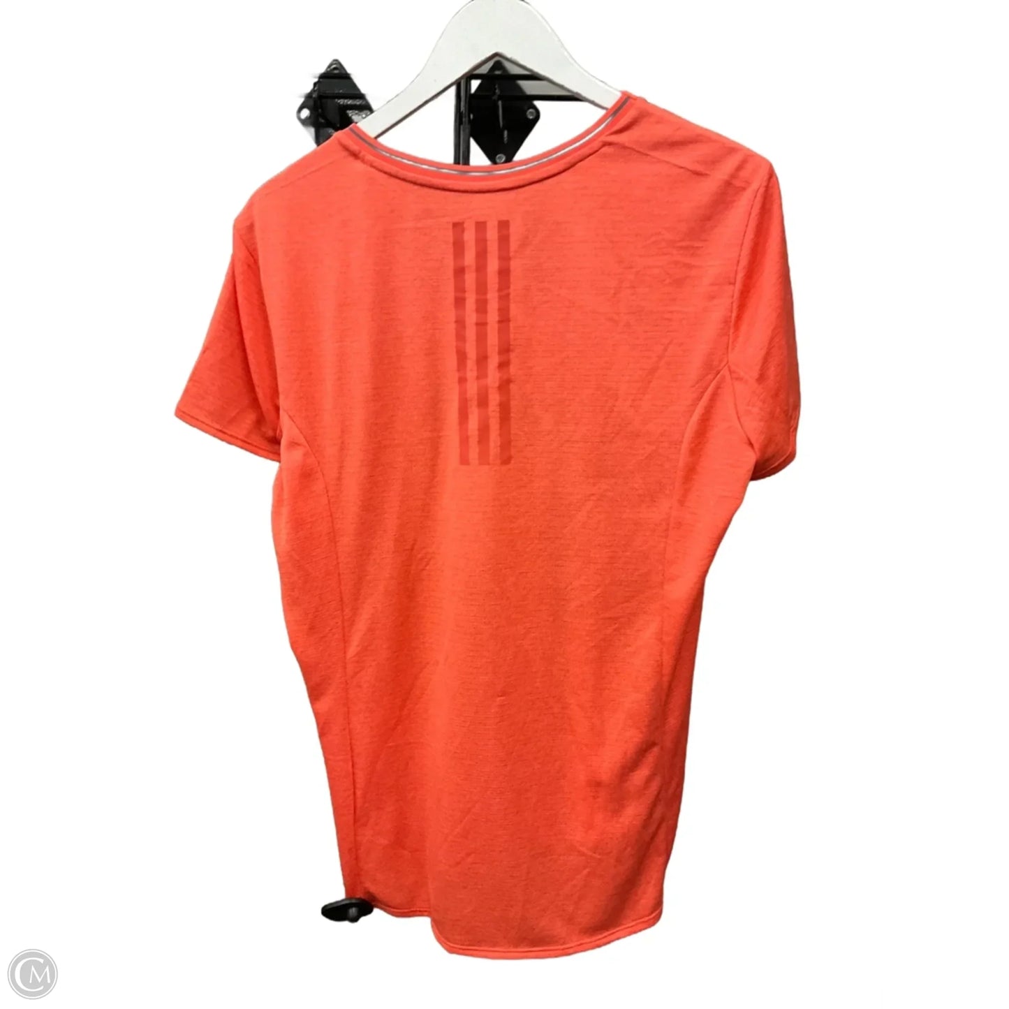 Athletic Top Short Sleeve By Adidas In Orange, Size: Xl