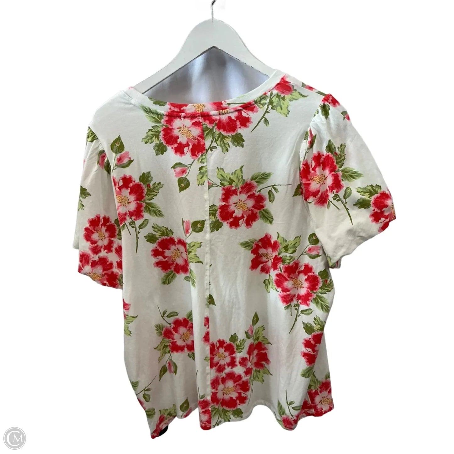 Top Short Sleeve By Lc Lauren Conrad In White, Size: 1x