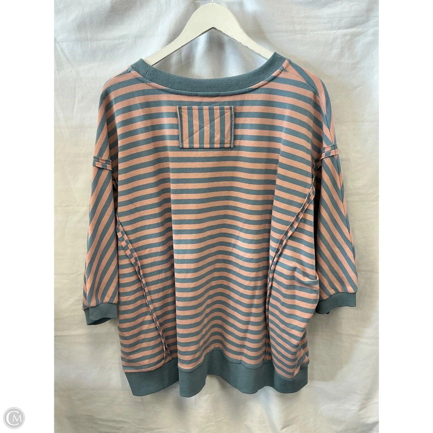 Top Short Sleeve By Oddi In Blue & Pink, Size: 1x