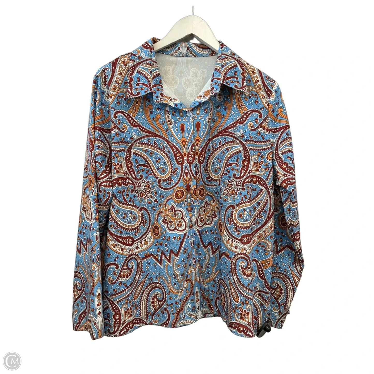 Top Long Sleeve By Clothes Mentor In Blue, Size: Xl