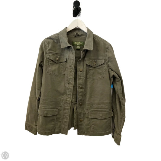 Jacket Shirt By Eddie Bauer In Green, Size: M